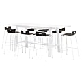 KFI Studios Midtown Bar Height Table & Bar Stool Set, Espresso/White