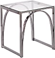 SEI Stevenly Square End Table, 22"H x 19"W x 19"D, Chrome