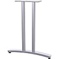 Special-T Structure Series T-Leg Table Base - Powder Coated T-shaped, Metallic Silver Base - 2 Legs - 150 lb Capacity - Assembly Required - 1 / Set