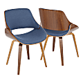 LumiSource Fabrizzi Dining Chair, Walnut/Blue Denim