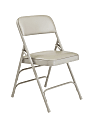 National Public Seating 1300 Series Vinyl-Upholstered Triple-Brace Folding Chairs, Beige/Warm Gray, Pack Of 100 Chairs