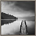 Amanti Art Lake View With Pier II by George Digalakis Framed Canvas Wall Art Print, 16" x 16", Graywash