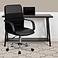 Flash Furniture LeatherSoft™ Faux Leather/Mesh Mid-Back Task Chair, Black