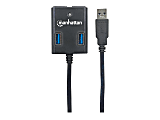 Manhattan SuperSpeed USB 3.0 Hub, 13/16”H x 1-13/16”W x 2-1/4”D, Black, ICI162296