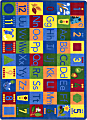 Joy Carpets® Kids' Essentials Rectangle Area Rug, Around the Block II™, 5-1/3' x 7-33/50', Multicolor 1 thumbnail image