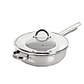 Oster Sangerfield Stainless-Steel Sauté Pan With Lid And Splatter Guard, 4 Qt