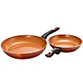 Gibson Home Hummington 2-Piece Aluminum Non-Stick Frying Pan Set, Copper