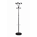 Alba Coat Tree, 6 Pegs With Accessory Hooks, 68 3/4" Chrome/Black 1 thumbnail image