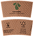 Highmark® ECO Compostable Breakroom Hot Cup Sleeves, 100% Recycled, Kraft, Box Of 1,300