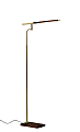 Adesso® Barrett LED Floor Lamp, 62-1/2”H, Antique Brass/Walnut