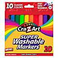 Cra-Z-Art Classic Super Washable Markers, Broad Tip, Assorted Barrel, Assorted Ink, Pack Of 10 Markers