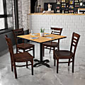 Flash Furniture Ladder Back Wood Restaurant Accent Chair, Walnut Seat/Walnut Frame