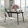 Flash Furniture Solid Wood Table With Glass Top, 29-1/2"H x 31-1/2"W x 55"D, Clear/Espresso