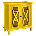 Ameriwood™ Home Ellington Double-Door Accent Cabinet, 3 Shelves, Yellow 1 thumbnail image