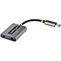 StarTech.com USB-C Headphone Splitter, USB Type C Dual Headset Adapter w/Mic Input, USB C to 3.5mm Audio Adapter/Earphone Dongle/Aux Jack 1 thumbnail image