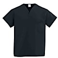 Medline ComfortEase™ Unisex 1-Pocket Reversible Scrub Top, 3X, Black 1 thumbnail image