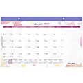 AT-A-GLANCE® Watercolors Monthly Desk Calendar, 17-3/4" x 11", Multicolor, January to December 2022, SK91-705