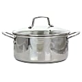 Martha Stewart Stainless Steel Dutch Oven With Glass Lid, 5 Quart, Silver