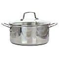 Martha Stewart Stainless Steel Dutch Oven With Glass Lid, 5 Quart, Silver 1 thumbnail image
