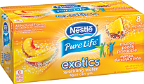 Nestlé Waters Pure Life Exotics Sparkling Water, Mango Peach Pineapple, 12 Oz, Case Of 24