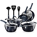 NutriChef Diamond Home Kitchen Cookware Set (Dark Blue) - 11 Pieces - Cooking, Frying, Sauce - 1.70 quart - NCCW11DS 1 thumbnail image