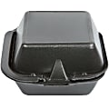 GenPak Harvest Pro HP225 Hinged Sandwich Containers, 6" x 6", Black, Pack Of 400 Containers 1 thumbnail image
