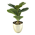 Realspace® 12"H Artificial Leaf Plant With Pot, Gold