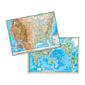 Kappa Map Group U.S. And World Physical Rolled Laminated Map Set, 48" x 36"