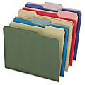 Pendaflex Recycled Colored File Folders - Letter - 8 1/2" x 11" Sheet Size - 1/3 Tab Cut - Assorted Position Tab Location - 11 pt. Folder Thickness - Paper Stock - Green, Blue, Natural, Red, Violet - Recycled - 50 / Box