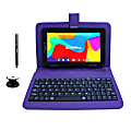 Linsay F7 Tablet, 7" Screen, 2GB Memory, 64GB Storage, Android 13, Purple Keyboard