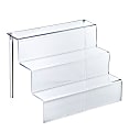 Azar Displays 3-Tier Step Display Stands, 8 3/4"H x 12"W x 8 1/2"D, Clear, Pack Of 4