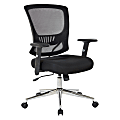 Office Star™ EM Series Ergonomic Mesh Low-Back Task Chair, Black/Silver