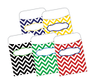 Barker Creek Peel & Stick Library Pockets, 3 1/2" x 5 1/8", Chevron Nautical, Pack Of 30