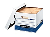 Bankers Box® Stor/File™ 60% Recycled Storage Boxes, Lift-Off Lid, 15" x 12" x 10", Letter/Legal, White, Pack Of 4