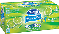 Nestlé Waters Pure Life Exotics Sparkling Water, Key Lime, 12 Oz, Case Of 24