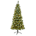 Nearly Natural Wisconsin Slim Snow Tip Pine Artificial Christmas Tree, 7’H 1 thumbnail image