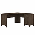 Bush Furniture® Salinas 60"W L Shaped Desk with Storage, Ash Brown, Standard Delivery