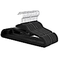 Elama Home Rubber Non-Slip Hangers, Adult, Black, Pack Of 30