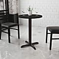 Flash Furniture Laminate Round Table Top With Table-Height Base, 31-1/8"H x 24"W x 24"D, Black