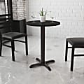 Flash Furniture Laminate Round Table Top With Table-Height Base, 31-1/8"H x 24"W x 24"D, Black 1 thumbnail image