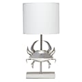 Simple Designs Shoreside Pinching Crab Table Lamp, 18-1/4"H, White/Brushed Nickel 1 thumbnail image