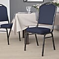 Flash Furniture HERCULES Series Crown-Back Stacking Banquet Chair, Silver/Navy