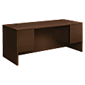 HON® 10500 Series Double Pedestal Desk, 72"W x 36"D, Mocha