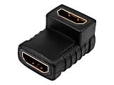 4XEM 90 Degree HDMI A Female To HDMI A Female Adapter - 1 Pack - 1 x 19-pin HDMI (Type A) Digital Audio/Video Female - 1 x 19-pin HDMI (Type A) Digital Audio/Video Female - Gold Connector - Black