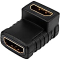 4XEM 90 Degree HDMI A Female To HDMI A Female Adapter - 1 Pack - 1 x 19-pin HDMI (Type A) Digital Audio/Video Female - 1 x 19-pin HDMI (Type A) Digital Audio/Video Female - Gold Connector - Black