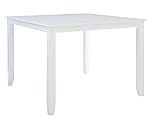 Powell Atwood Space Saver Square Counter Height Table, 36”H x 48”W x 48”D, White