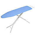 Honey-Can-Do Quad-Leg Ironing Board With Iron Rest, 36 1/2"H x 15"W x 15"D, White/Blue