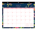 Blue Sky™ Day Designer Monthly Academic Tablet Calendar, 8 3/4" x 11", 50% Recycled, Peyton Navy, July 2018 to June 2019