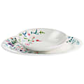 Gibson Home Butterfly Floral 2-Piece Platter And Dinner Bowl Set, White 1 thumbnail image