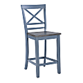 Powell Nichols Counter Stools, Blue/Dark Gray, Set Of 2 Stools